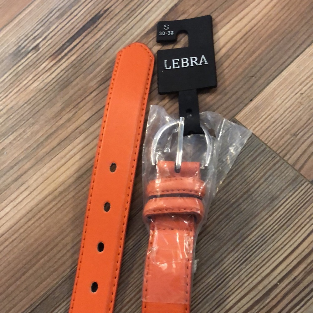Sale 💚 NWT Lebra Orange Leather Belt Size Small